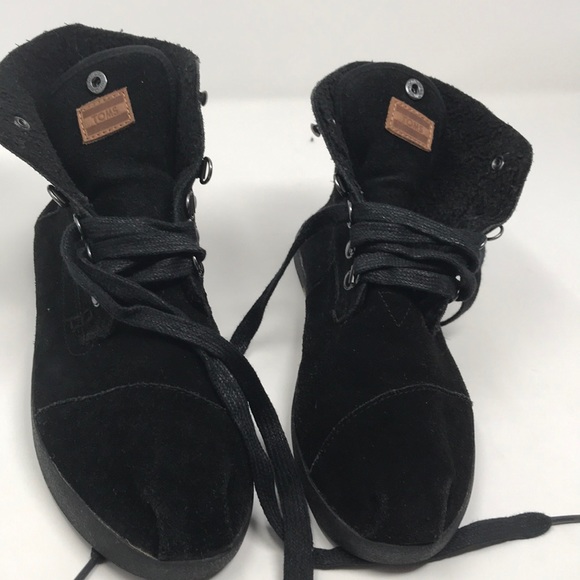 TOMS W 8 suede chukka style lace up high top black - Picture 7 of 9